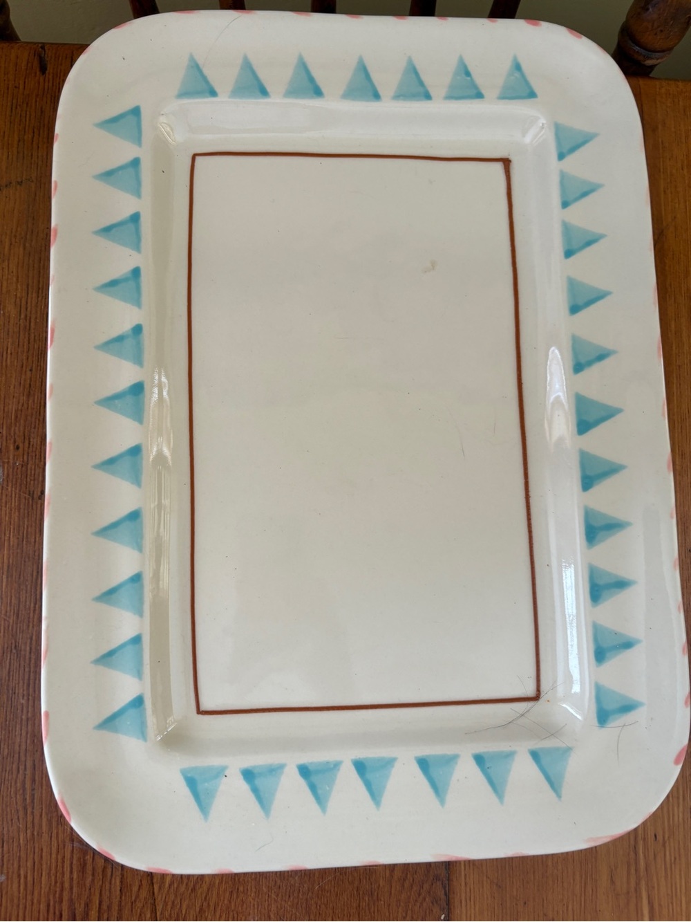 Rectangle Serving Platter Santa Fe Hartstone Blue 16 inch
